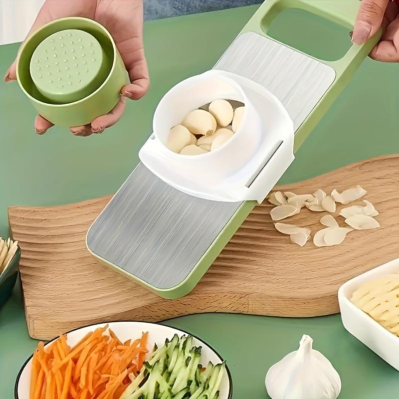 7pcs of stainless steel multifunctional vegetable slicer and grater suit, interchangeable blades, manual kitchen gadget kit