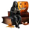 Spooky Bookshelf Robed Figure Resin Spooky Fantasy Halloween Statue Gothic Kitchen Decor for Shelf Tabletop Desktop Bookcase