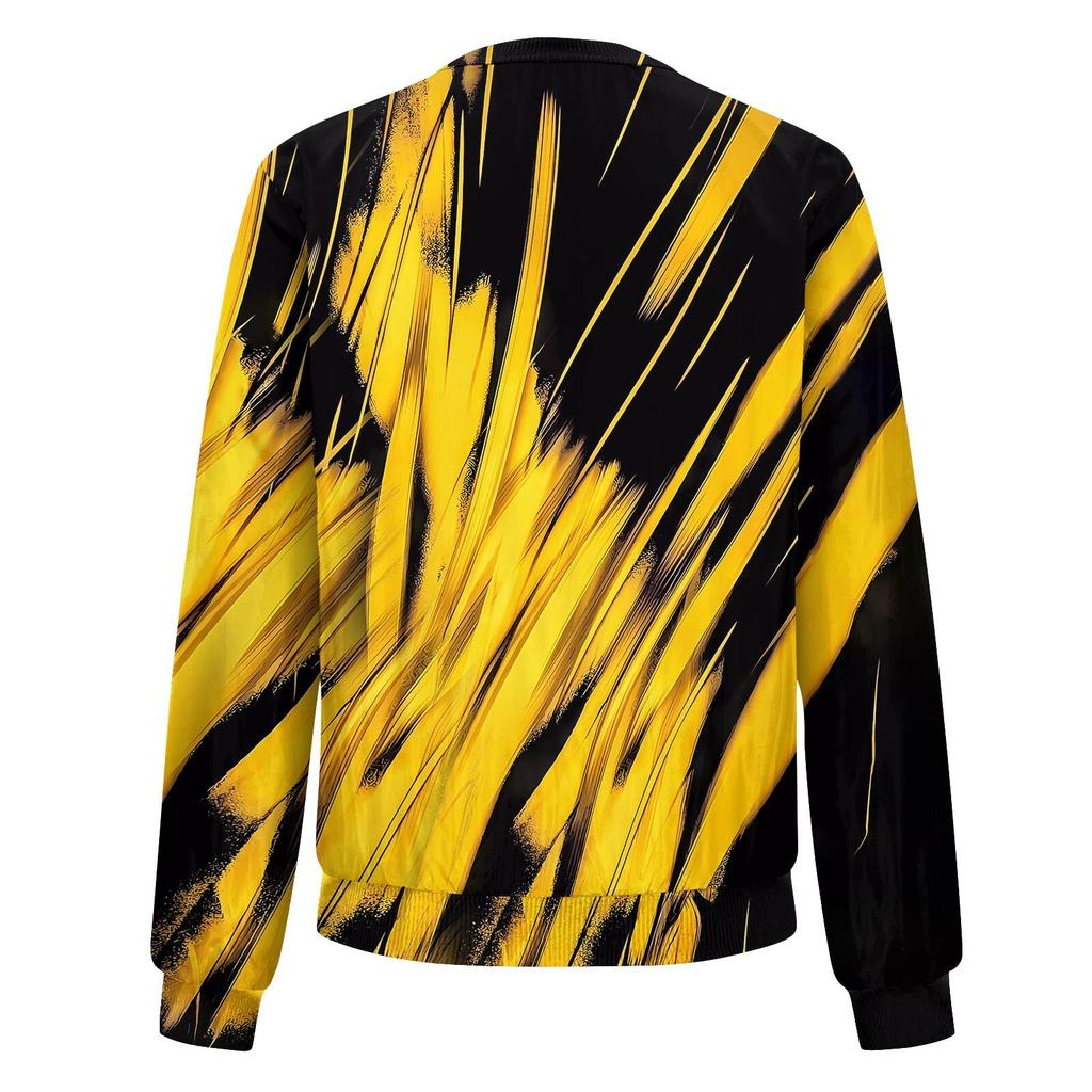 Nyomtatott női felsőruházat, hosszú ujjú, alkalmi cipzáras felsők Kardigán ing karcsú női dzseki