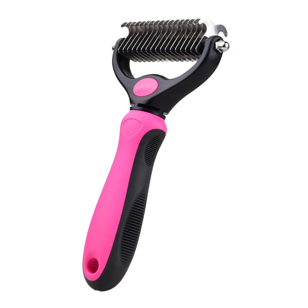 Dual-Sided Pet Grooming Rake Comb for Dogs - Detangling & Shedding Tool