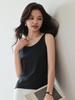 2026 New Arrival Women's Seamless U-Neck Ice Silk Camisole - One Size, Solid Color Sleeveless Top