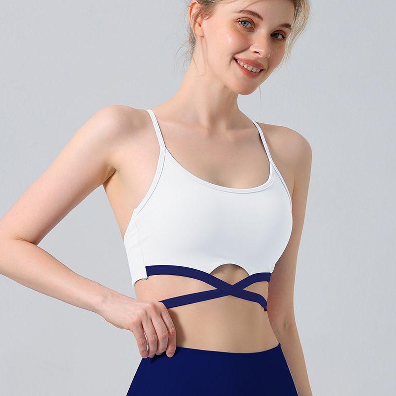 Foreign Trade Cross-Border Fashion Sports Bra with Chest Pad Bubble Wrap Fitness Quick-Drying Intimates Beautiful Vest Yoga Clothes Suit Women