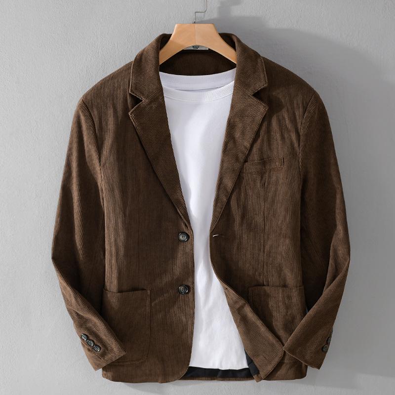 Men's Slim-Fit Corduroy Jacket, Versatile Autumn Business Casual W806