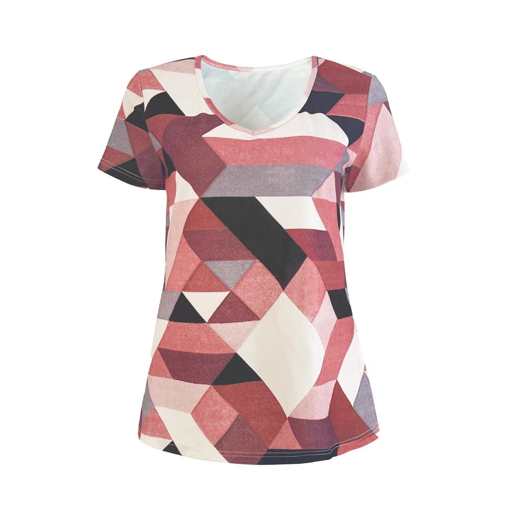 Women's Round Neck Short Sleeve Printed Casual T-shirt