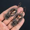 Morganite Earrings, Handmade Gemstone 999 Copper Wire Wrapped Earrings Antique Jewelry, For Engagement Gift