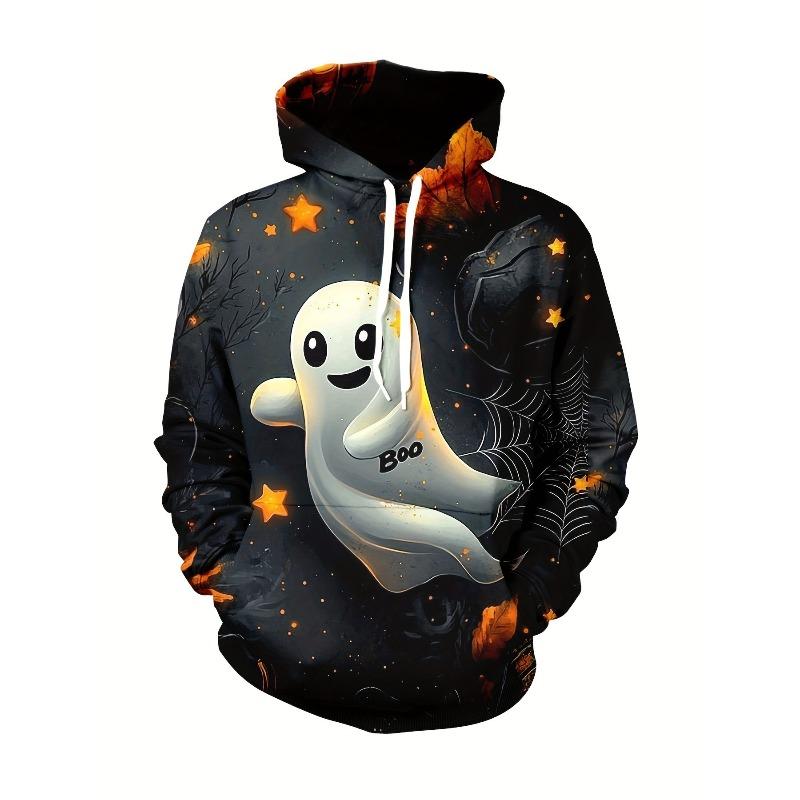 Autumn and Winter Men's Halloween Pixie 3D Printed Hooded Comfortable and Breathable Hoodies & Sweatshirts (men’s)