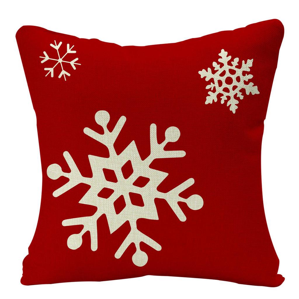 Christmas 40pcs Linen Pillowcase Festive Home Sofa Decoration Pillow Cushion Cover
