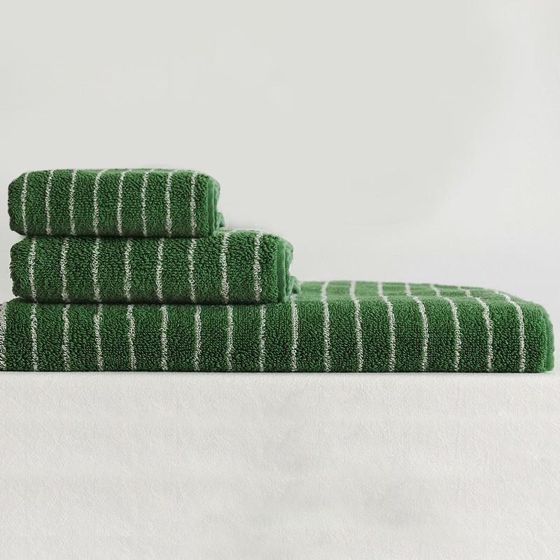 Premium Cotton Striped Towel Set Thick Absorbent Antibacterial Bath Hand Face Home Gym Travel