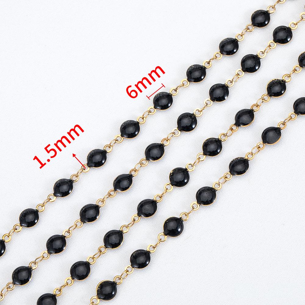 

1m Stainless Steel Powdered Chain Jewelry Making Colorful Enamel Chains Bulk for DIY Bracelet Necklace Jewelry Chains Findings 1meter чорний