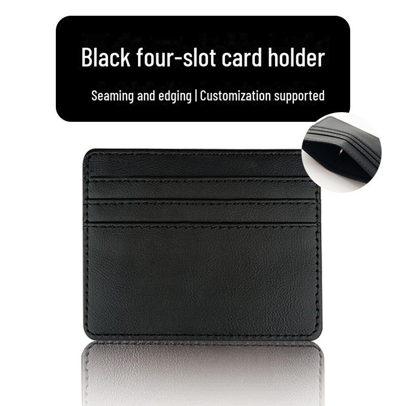 High-Capacity Leather Card Holder with Multiple Slots for Women
