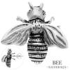 [Shinjuku Gin No Kura] Honeybee Sterling Silver 925 Earring (Single Earring) 3D Realistic Insect Bee Animal Merchandise Stud