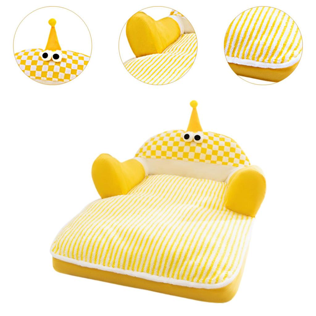 Pet Dog Sofa Bed Winter Warm Cat Couch with Removable Washable Cover Anti-slip Bottom Kitten Sleeping Bed Pet Supplies