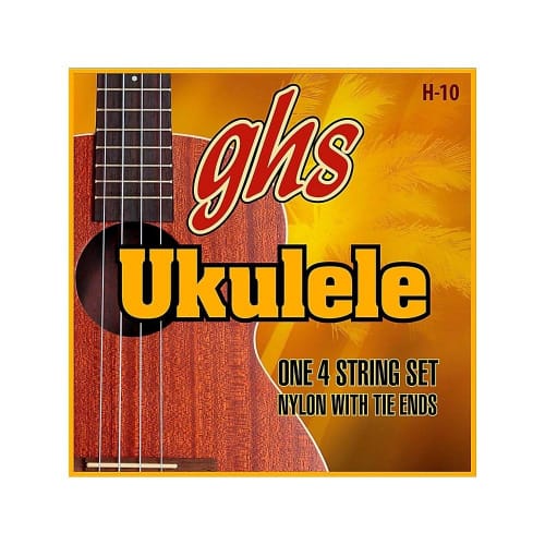 GHS Strings Ghs Hawaiian Ukulele Strings (Concert/Standard), Black Nylon, H-10