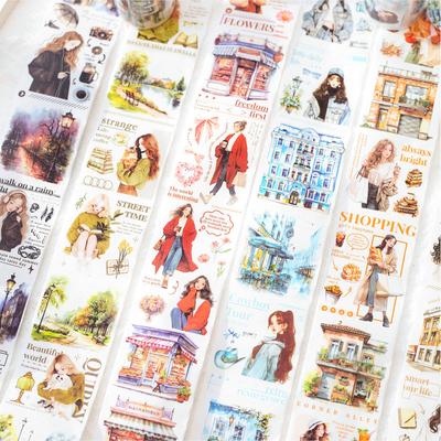 Journamm 50mm*2m Ins Washi Paper Tapes Decor Junk Journal DIY Scrapbooking School Supplies Collage Stationery Aesthetic Tapes
