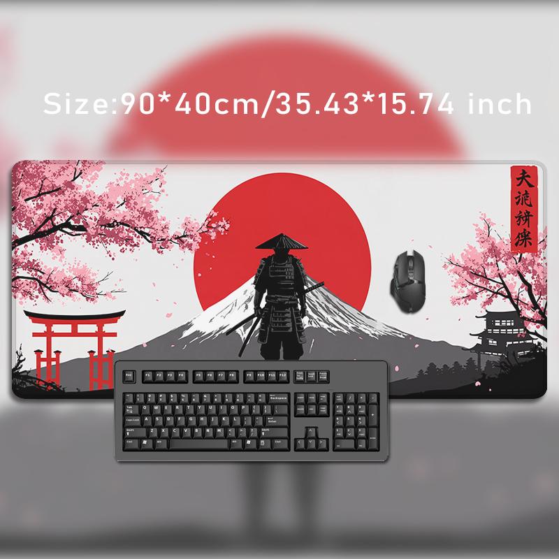 Red Sun Torii Samurai Mouse Pad Gaming XL Home Large HD Mousepad XXL keyboard pad Non-Slip Natural Rubber Carpet Office