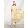 Sancai 2025 Summer Solid V-Neck A-Line Maxi Dress