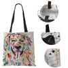 Women Shoulder Bag Shopper Travel Harajuku Canvas Casual Handbag Eco Reused Oil Painting Dog Large Capacity Tote Books Bag CLE