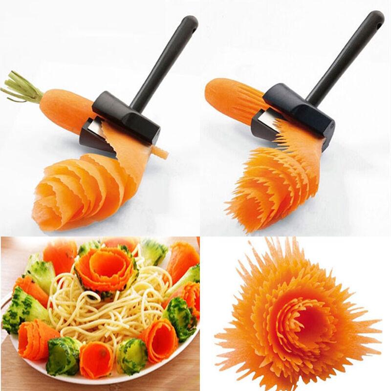 1PC Taglierina A Spirale Carota Ravanello Affettatrice di Patate Frutta Pelapatate Intagliare Fiore Dispositivo Da Cucina Taglierina di Verdure Affettatrice Strumento