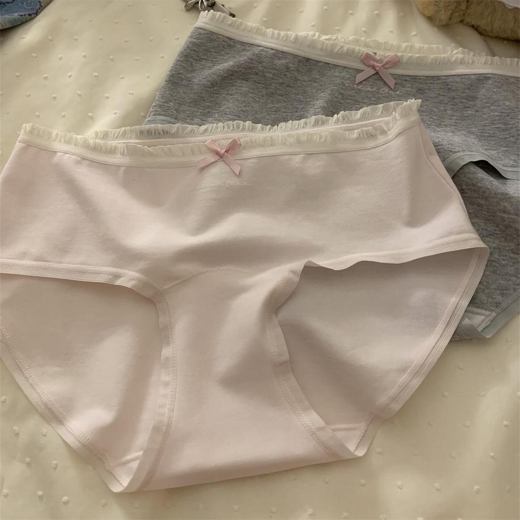 Relax: 7A Extended Pure Cotton Mid-Waist Soft Girls' Underwear - New Style Triangle Briefs