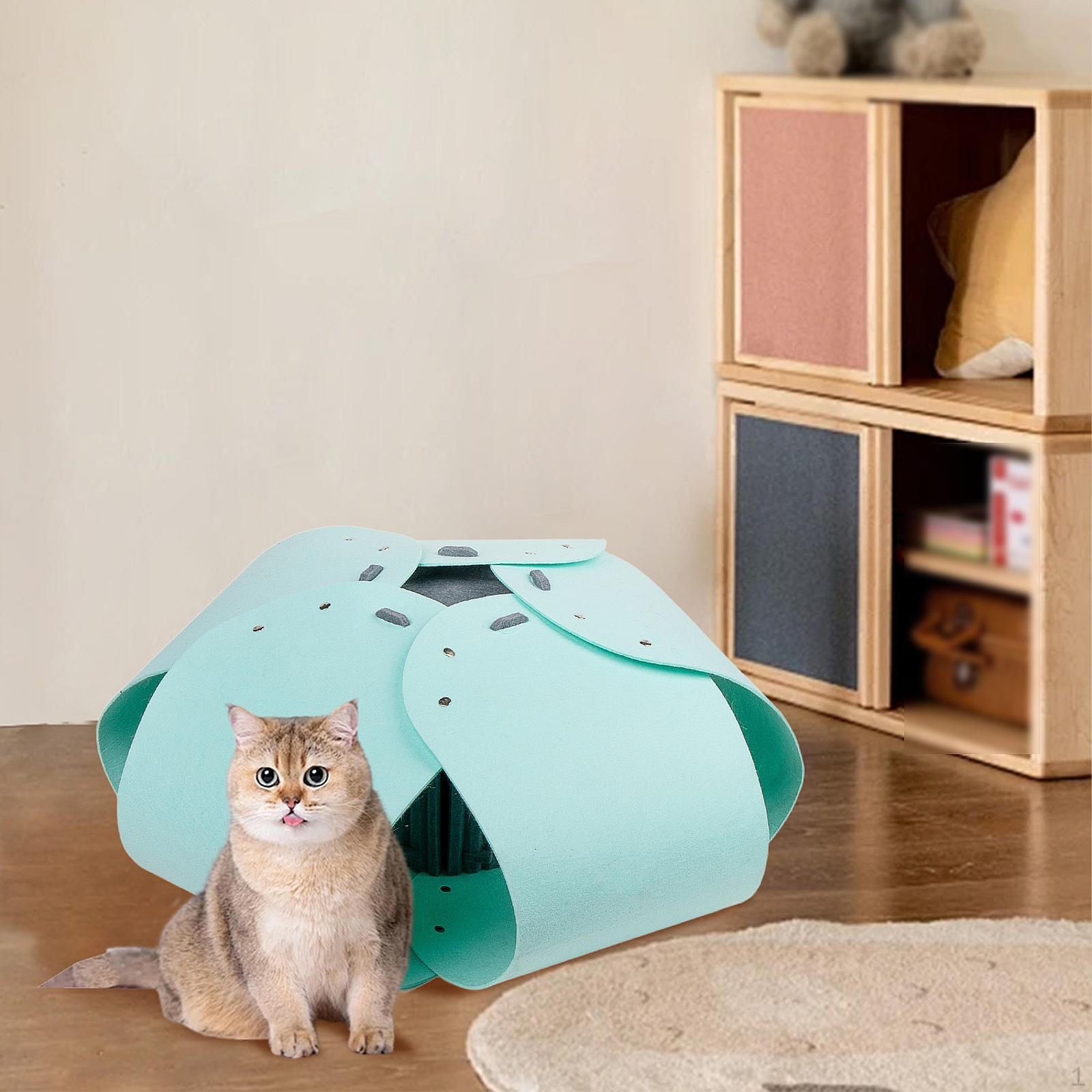 

Enclosed Cat Play Tunnel Donut Shape Hideaway for Kittens And Bunnies