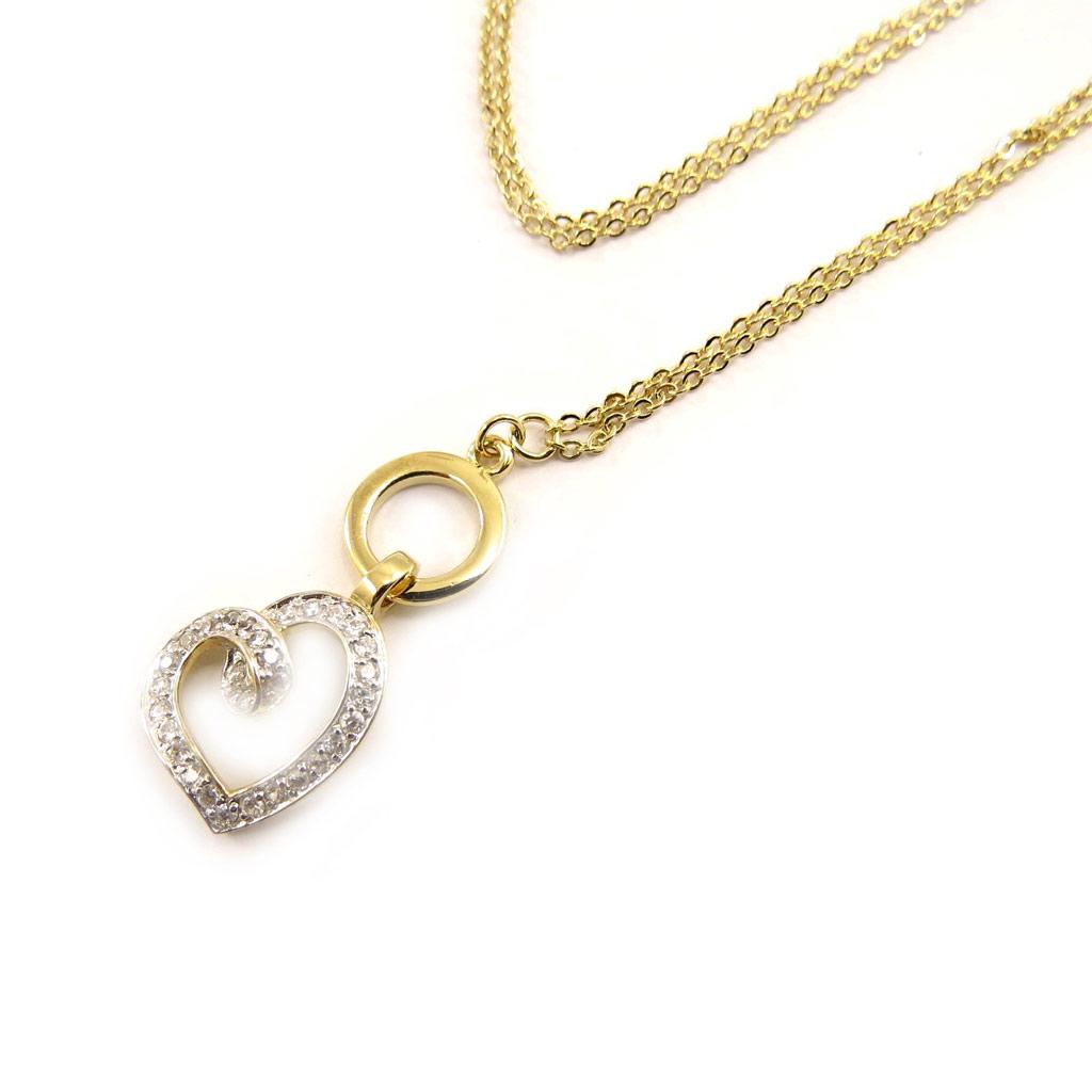Les Trésors De Lily [D7985] - Gold Plated Necklace 'Baby Love' White Gold - 15x17 Mm