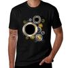 Stalowe zębatki ( Koła Zębate Steampunk ) T-shirt Casual z Nadrukiem Wzór Koszulka