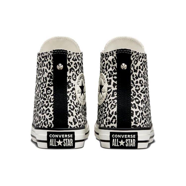 Converse Chuck Taylor All Star Mix Leopard Print High Top Canvas Sneakers Women Sneakers White Black A03730C