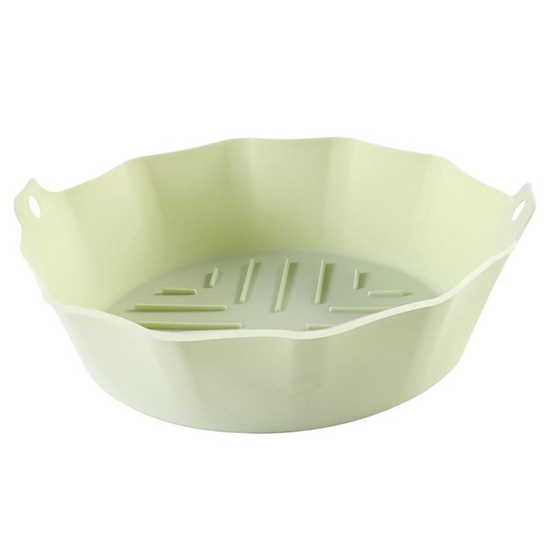 Friteuză cu aer de 22 cm, oală din silicon, căptușeală pentru coș pentru cuptor, tavă de copt antiaderentă