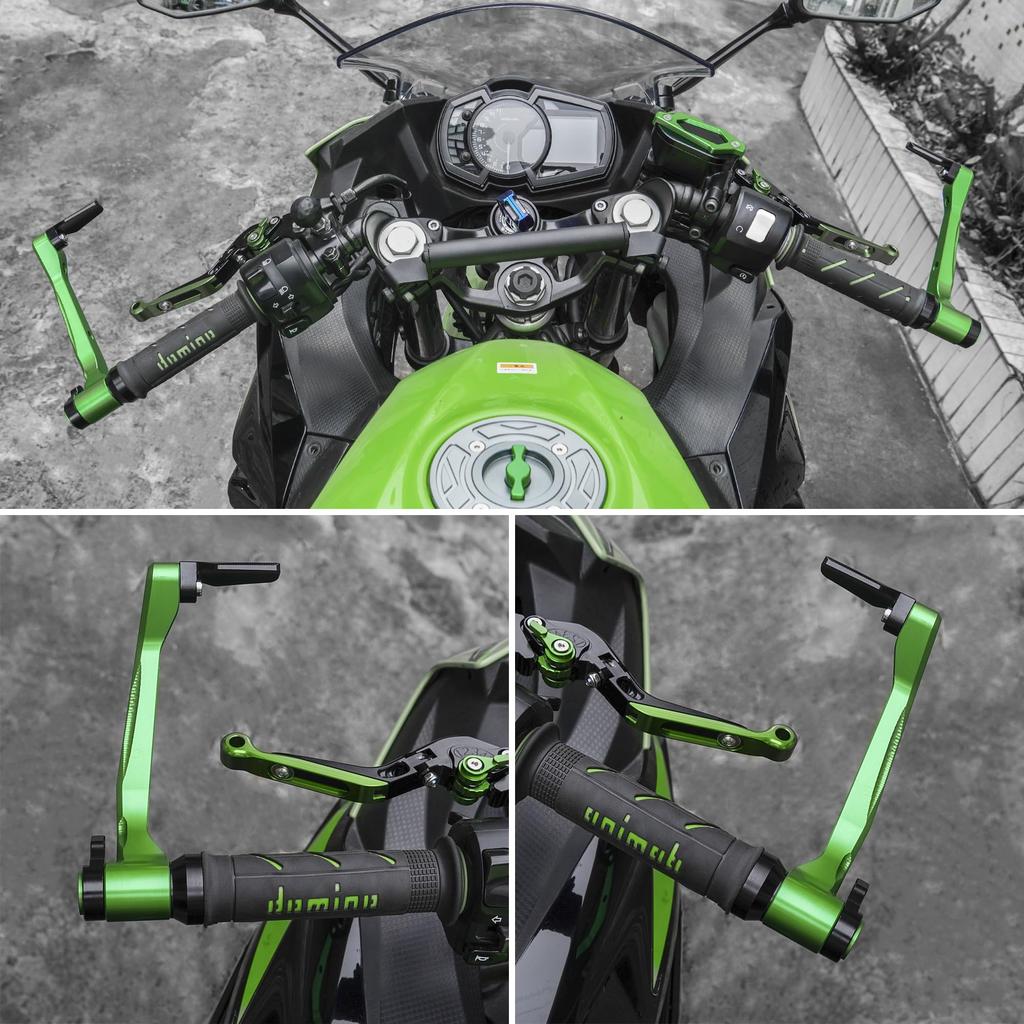 Motikvans Knuckle Grip CNC Aluminium Custom Teile für Kawasaki Ninja Grün Protektoren, Protektoren, Handschützer, 400/Z400,