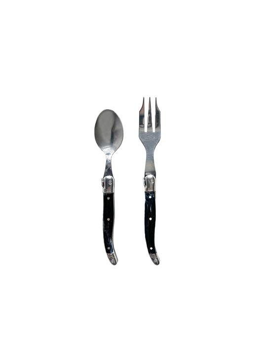 LAGUIOLE Janneron Laguiole Marble Black Teaspoon & Teafork Set single type