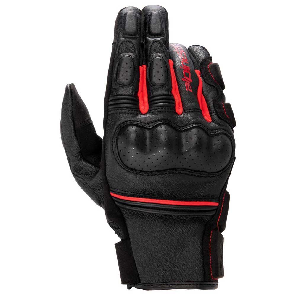 

Alpinestars PHENOM Leather Motorcycle Red Gloves, Black/Bright (Size L)