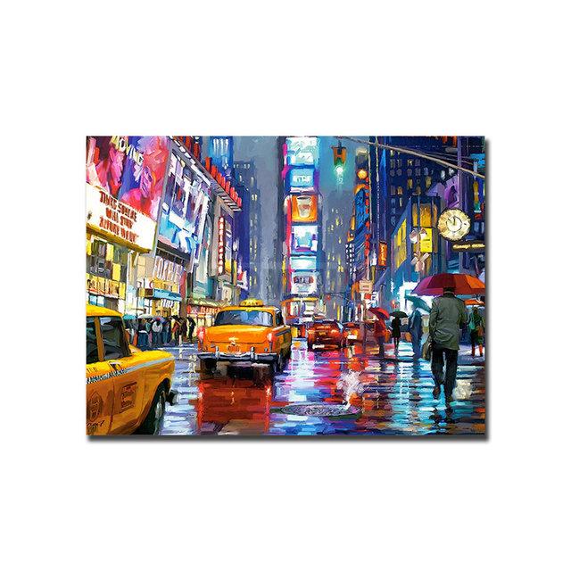 

Современный Нью-Йорк принты холст живопись для украшения комнаты картина маслом Париж уличный плакат домашний декор стены Куадрос 21*30cm