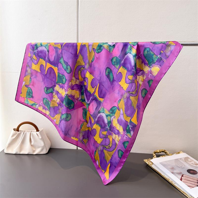 Women Spring Summer Square Scarf 70*70cm Satin Silk Scarves Headscarf Female Foulard Beach Bandana Ladies Neckerchief Hair band