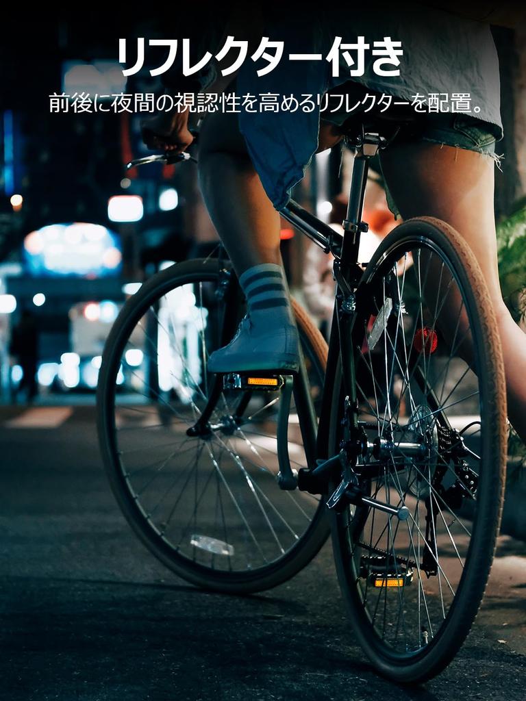 GEWAGE Bicycle Pedals, Reflector-Equipped Flat Pedals, Aluminum with 3 Sealed Bearings (GE-323/Black)