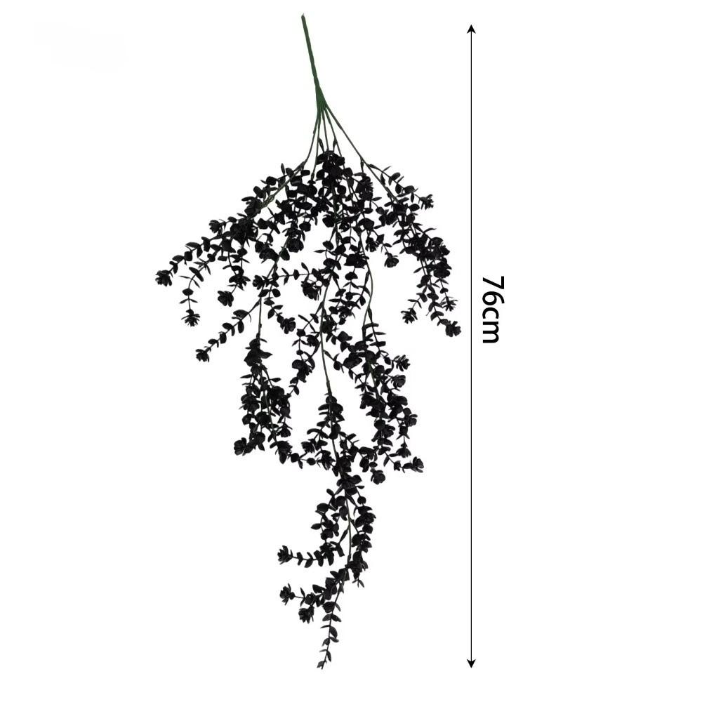 Black Artificial Vines Plants Plastic Leaf Fake Plants New Hanging Plants  Halloween Decoration