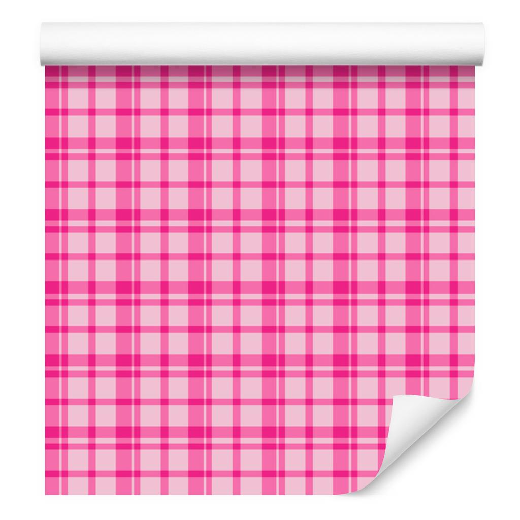 Pink Checkered Wallpaper Powder Pink and Purple for Living Room and Bedroom 50x1000