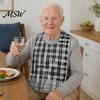 Adaptive Clothing for Seniors Double-sided Waterproof Adult Bib, with Adjustable Neck Strap, Wide Reusable Bibs Eating Crumb Catcher Large Washable