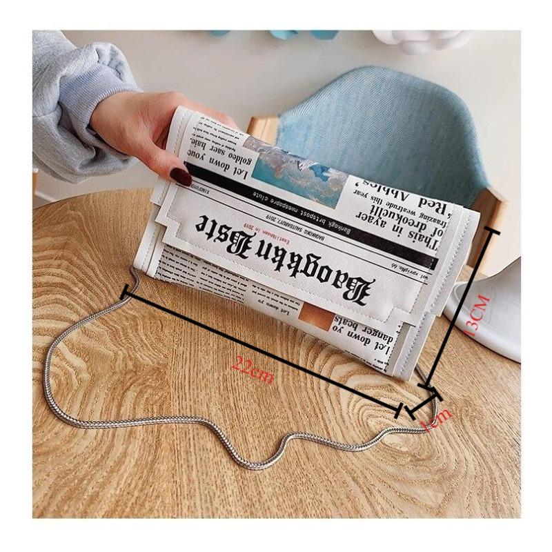 Luxury Designer Women Bags Personality Fashion Shoulder Bags Ladies All-match Messenger Bag Newspaper Modeling Small Square Bag