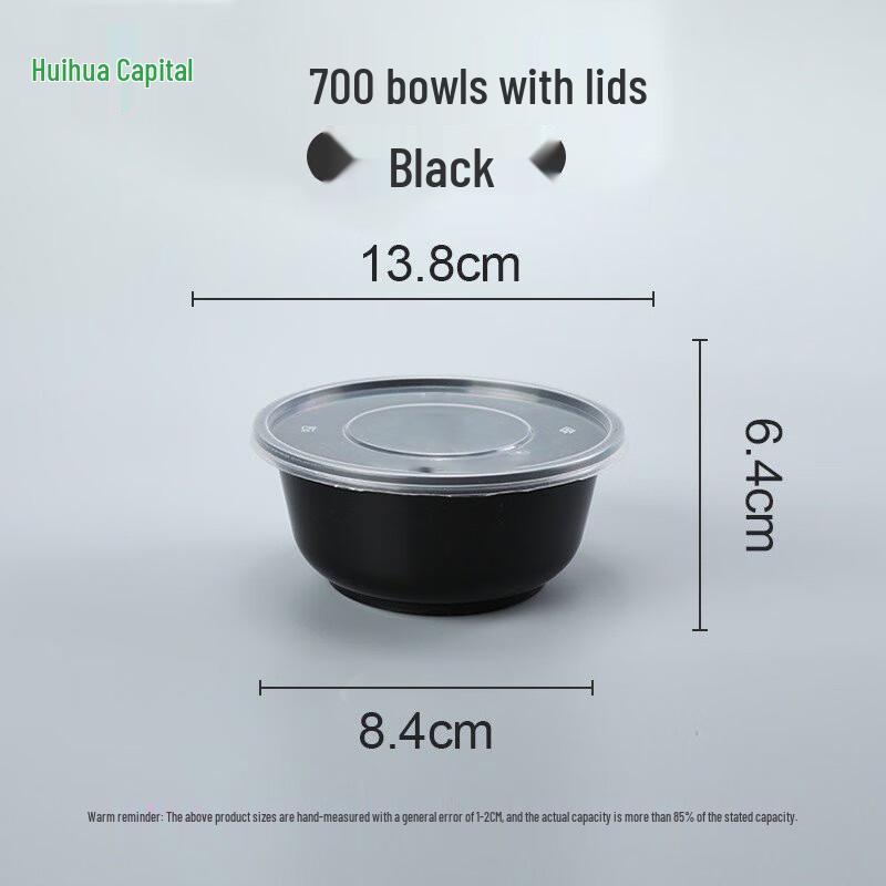 HUIHUADU Thickened Disposable Round Plastic Takeout Containers