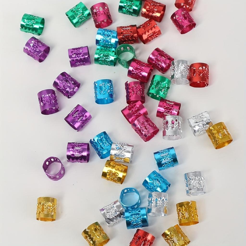 50 buc. Accesorii metalice pentru inele de păr scobite, margele pentru inele pentru împletitură de păr Agrafe Dread Locks pentru împletirea părului, manșete metalice, decorare