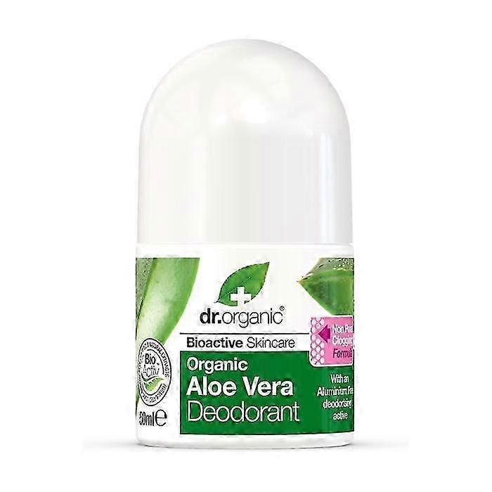 Dr. Organic Aloe Vera deodorant roll-on, 50ml, alcohol-free, unisex
