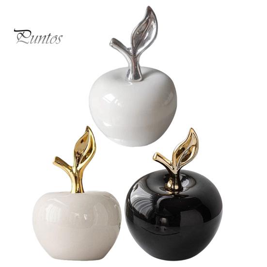 Nordic Style Room Decorations Resin Apples Figurine with Leaf Minimalist Fruit Ornament Modern Home Decor Arts Crafts Desk Office Decor Housewarming