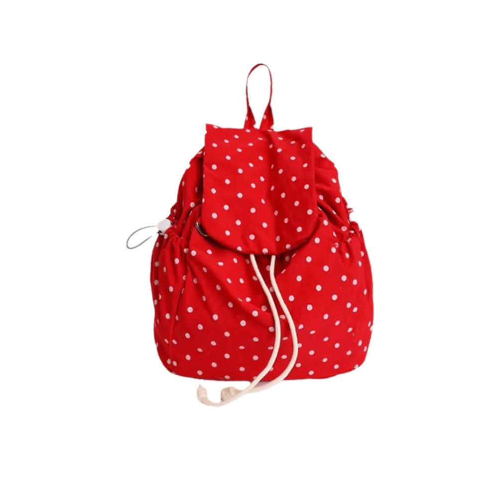 

Multiple Pockets Polka Dot Backpack Cloth Versatile Daypack Girl Large Capacity Backpack Business красный