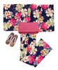 Yukata Set Junior Retro Change Weave 3 Piece Set Heiko Girls All [KYOETSU] (Yukata, Obi, Geta) (130cm, 1. Flowers)