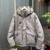 Mens Down Jacket Hooded Puffer Coat American Workwear Style Plus Size Winter Warm Outerwear