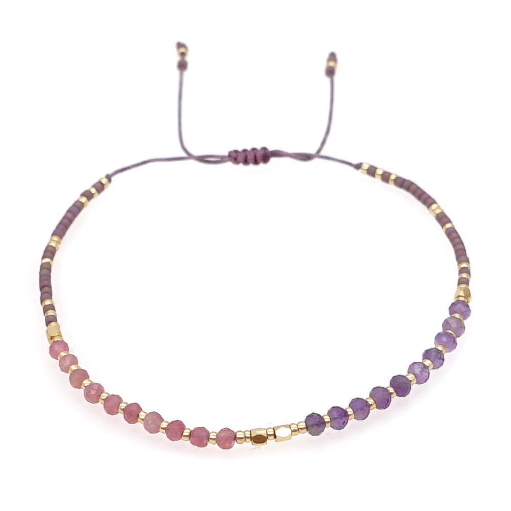 Trendy Deep Blue & Gold Rice Bead Pearl Hand Bracelet: Niche Design Women's Fashion Accessory