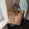 Minimalist Woven Straw Bag For Summer Beach Vacation With Large Capacity For Women