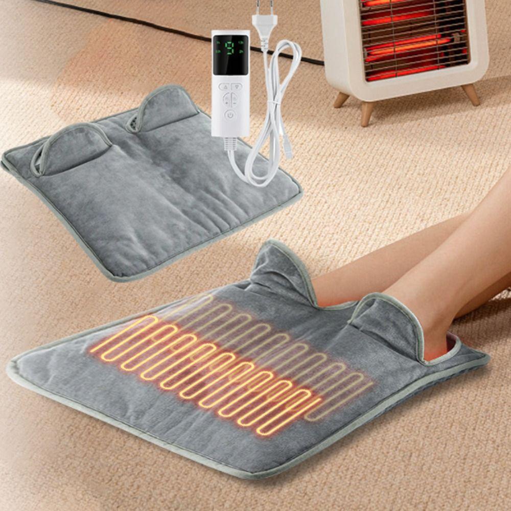 Adjustable Settings Electric Heating Foot Pad Plush Foot Warming Mat Electric Foot Warmer  Girl