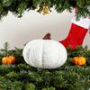 White Specter Pumpkin Shape Tree Toppers Metal Frame Secure Holiday Decoration For Christmas Fireplaces Desktop