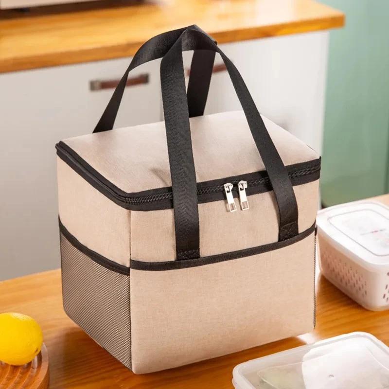 Fashion Large Capacity Leakproof Lunch Cooler Bags for Women Men Outdoor Travel Picnic Thermal Insulation Bag Box